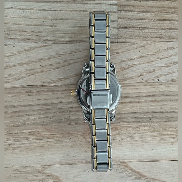 Caravelle by Bulova Ladies Watch Diamonds Black Dial Two Tone Bracelet - Picture 11 of 13